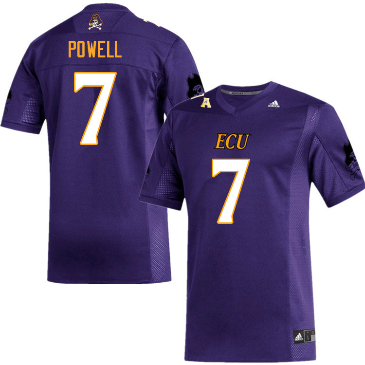 Men #7 Juan Powell ECU Pirates College Football Jerseys Sale-Purple